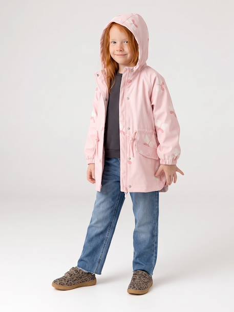 Hooded Raincoat with Magical Motifs for Girls blush+GREEN MEDIUM ALL OVER PRINTED+pale pink+rose+sky blue - vertbaudet enfant 