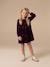 Long-sleeved sequin dress for girls plum - vertbaudet enfant 