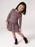 Long Sleeve Printed Dress for Girls anthracite+rose+sand beige - vertbaudet enfant 