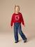 Jean fille large bas effiloché bleu foncé+denim bleached+gris+stone - vertbaudet enfant 