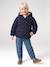 Hooded puffer jacket for girls blue+navy blue - vertbaudet enfant 