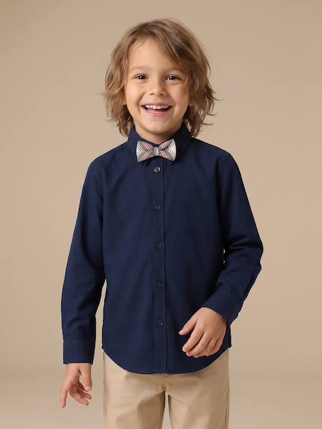 Long-sleeved shirt for boys navy blue - vertbaudet enfant 