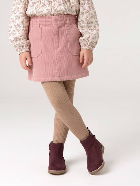 Jupe fille camel+marine+mauve - vertbaudet enfant 