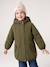 Parka fille à capuche doublée imitation fourrure bois de rose+camel+marine+noir+prune+vert foncé - vertbaudet enfant 