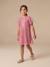 Girl's velvet and sequin dress red+rose+silver - vertbaudet enfant 