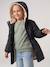 Romantic Hooded Parka for Girls anthracite+green - vertbaudet enfant 