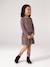 Robe imprimée fille manches longues anthracite+beige poudré+rose - vertbaudet enfant 