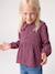 Shirt in Cotton Gauze with Broderie Anglaise Collar, for Girls ecru+emerald green+plum - vertbaudet enfant 