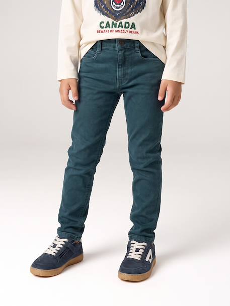 MEDIUM Hip, MorphologiK Slim Leg Coloured Trousers, for Boys beige+black+clay beige+night blue+petrol blue+rust+tomato red - vertbaudet enfant 