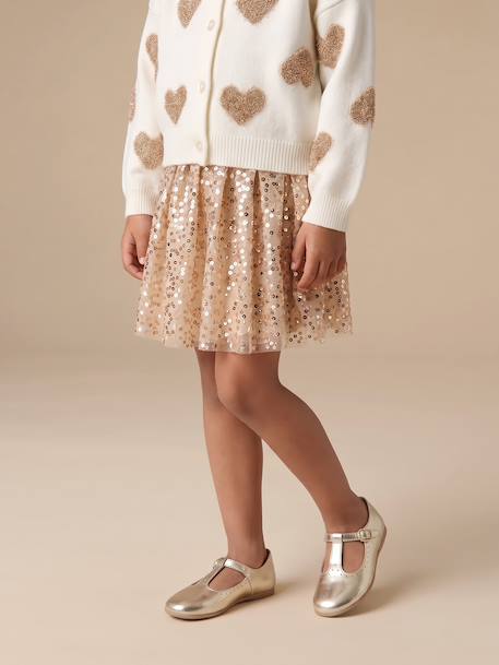 Sequin skirt for girls gold - vertbaudet enfant 