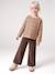 Wide Corduroy Trousers for Girls anthracite+BROWN MEDIUM SOLID+chocolate+khaki+mauve+plum+rose - vertbaudet enfant 