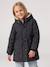 Romantic Hooded Parka for Girls anthracite+green - vertbaudet enfant 