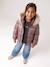 Padded Jacket with Hood & Polar Fleece Lining for Girls gold+mauve+rosy - vertbaudet enfant 