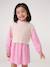 Robe-chemise fille effet 2 en 1 écru+gris chiné+marine - vertbaudet enfant 
