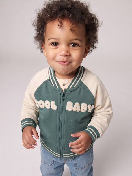 Teddy zippé bébé garçon vert émeraude - vertbaudet enfant 