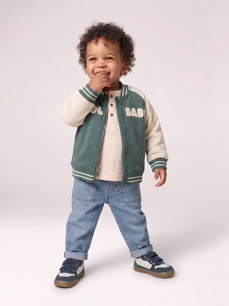 Teddy zippé bébé garçon vert émeraude - vertbaudet enfant 