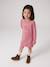 Robe en molleton fille écru+mauve+vert sauge - vertbaudet enfant 