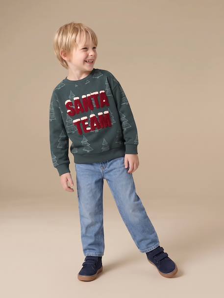 Sweat de Noël garçon vert foncé - vertbaudet enfant 