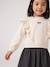 Robe manches longues fille écru+marine - vertbaudet enfant 