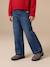 Jean fille large bas effiloché bleu foncé+denim bleached+gris+stone - vertbaudet enfant 