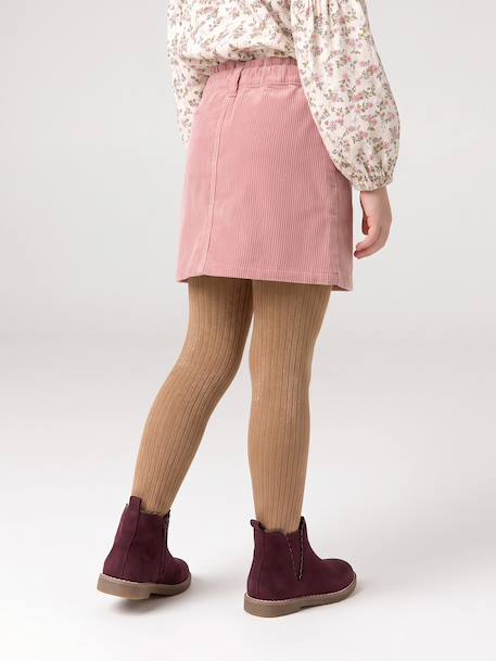 Jupe fille camel+marine+mauve - vertbaudet enfant 