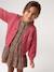 Buttoned cardigan for girls ecru+old rose - vertbaudet enfant 