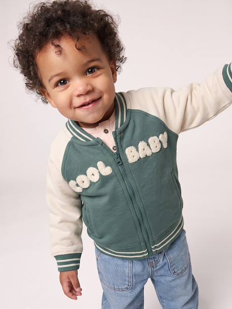 Teddy zippé bébé garçon vert émeraude - vertbaudet enfant 