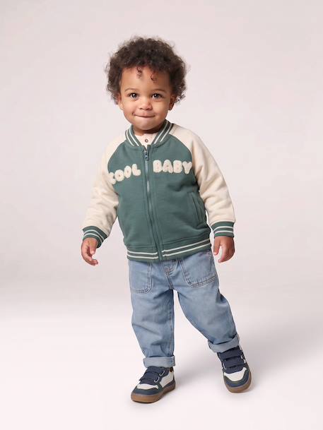 Teddy zippé bébé garçon vert émeraude - vertbaudet enfant 