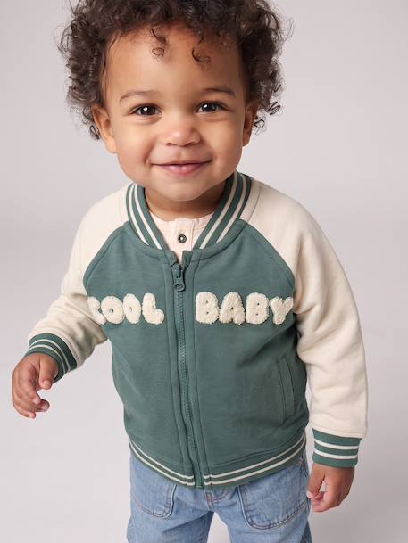 Teddy zippé bébé garçon vert émeraude - vertbaudet enfant 