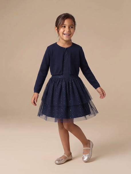 Ensemble robe et gilet enfant fille marine - vertbaudet enfant 