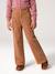 Wide Corduroy Paperbag Trousers for Girls bordeaux red+camel+mauve+navy blue+olive - vertbaudet enfant 