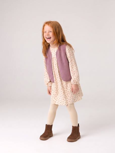 3-piece dress set for girls ecru+mauve - vertbaudet enfant 