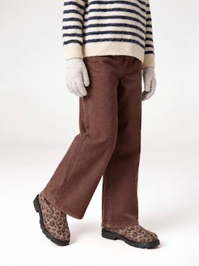 Pantalon fille large couleur - vertbaudet enfant