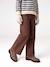 Pantalon fille large couleur bleu grisé+chocolat+prune+rose+vert - vertbaudet enfant 