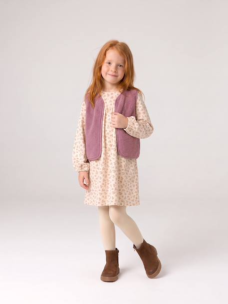 Ensemble robe 3 pièces enfant fille écru+mauve - vertbaudet enfant 