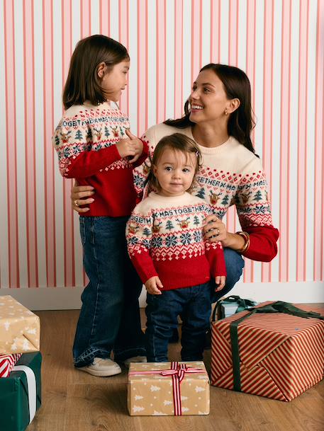 Pull de Noël bébé mixte Capsule Famille rouge - vertbaudet enfant 