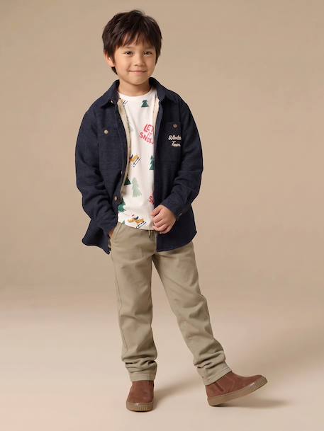 Easy-to-put-on fluid trousers for boys medium blue+night blue+sage green+terracotta - vertbaudet enfant 