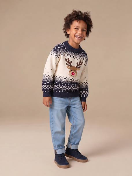 Christmas knitwear for boys navy blue - vertbaudet enfant 