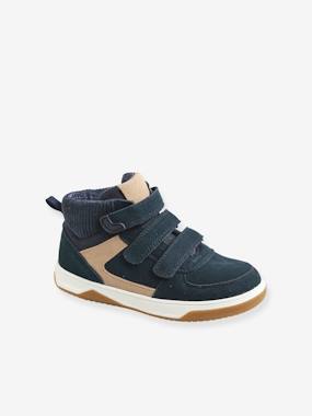 Leather High-Top Trainers, for Boys  - vertbaudet enfant
