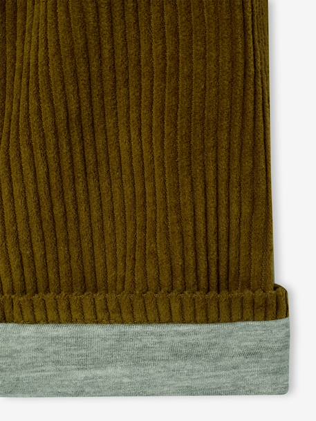 Wide-leg corduroy trousers for boys cappuccino+lichen - vertbaudet enfant 
