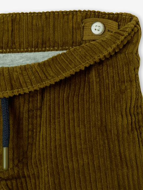 Wide-leg corduroy trousers for boys cappuccino+lichen - vertbaudet enfant 