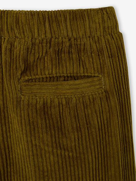 Wide-leg corduroy trousers for boys cappuccino+lichen - vertbaudet enfant 