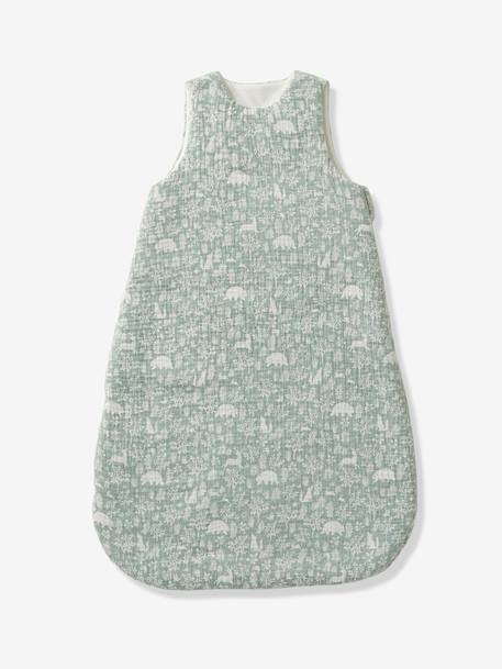 Sleeveless Baby Sleep Bag in Cotton Gauze, by CLAIRIÈRE old rose+sage green - vertbaudet enfant 