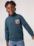 Sweat col camionneur garçon bleu canard+jaune - vertbaudet enfant 