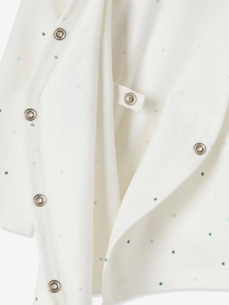 Wrap-Over Jacket in Organic Cotton for Newborn Baby White/Print - vertbaudet enfant 