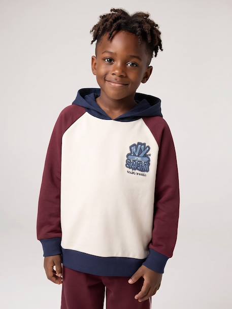 Hooded sweatshirt for boys bordeaux red - vertbaudet enfant 