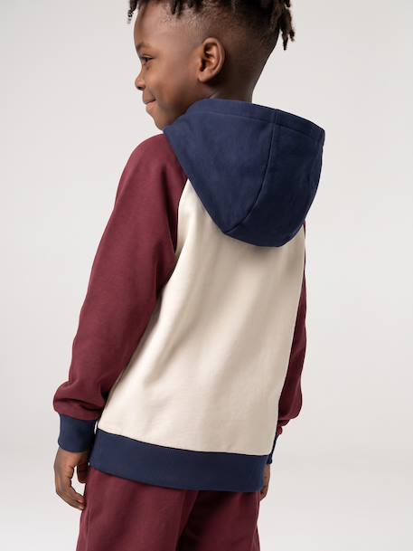 Hooded sweatshirt for boys bordeaux red - vertbaudet enfant 