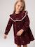 Long-sleeved velvet dress for girls plum - vertbaudet enfant 