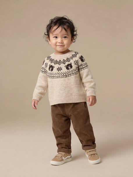 Pull bébé garçon tricot beige chiné - vertbaudet enfant 