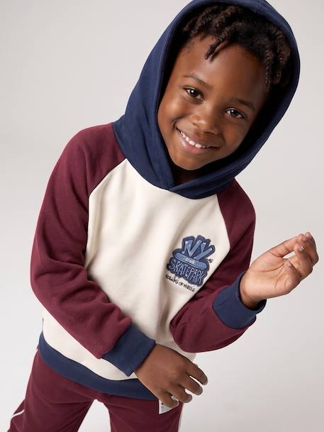 Hooded sweatshirt for boys bordeaux red - vertbaudet enfant 